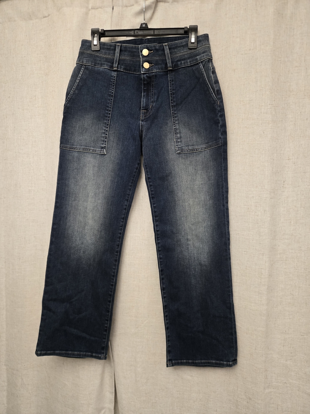 NWT Fidelity Denim Brando Fashion Utility Jeans Dark Wash Cropped Made USA